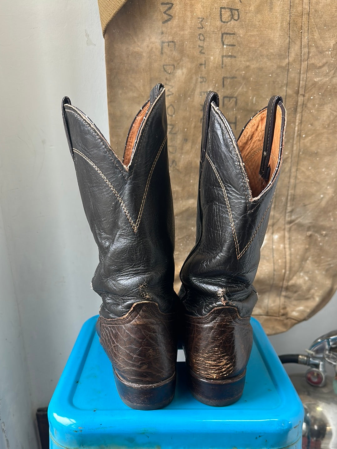 Wrangler Cowboy Boots - Brown/Black - Size 11.5 M
