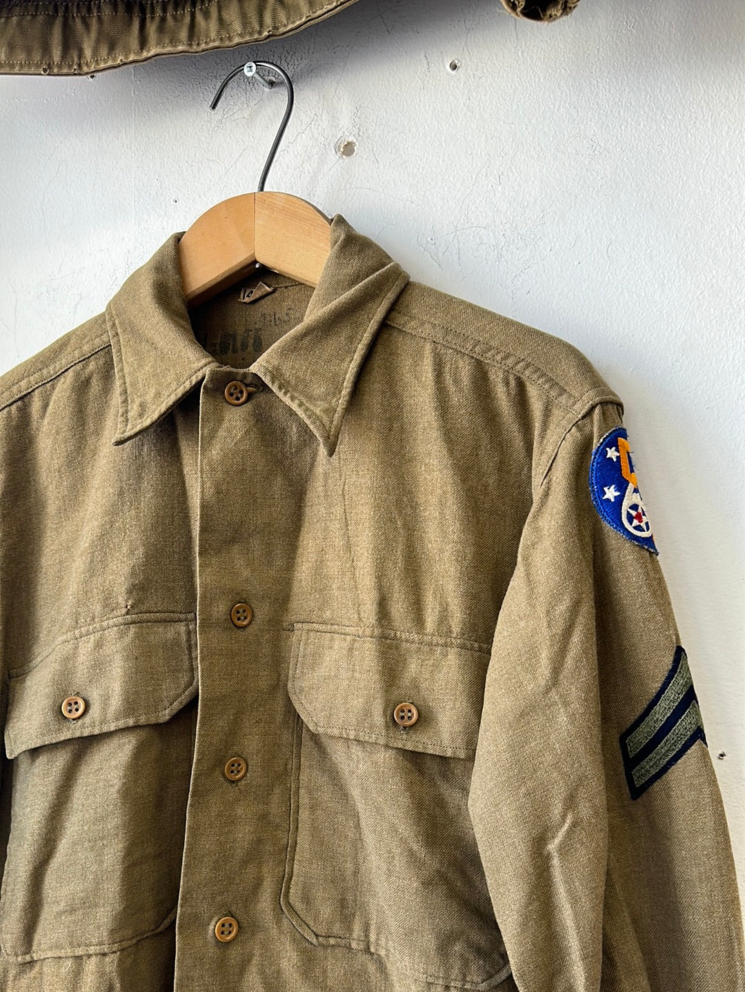 1940s Military Uniform Wool Shirt