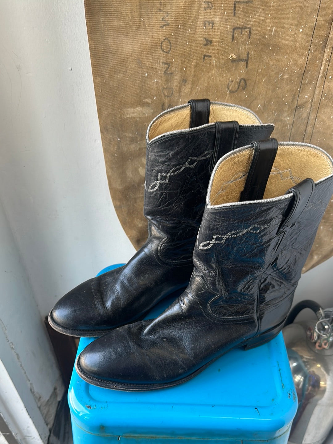 Justin Roper Boots - Black - Size 11 M 12.5 W