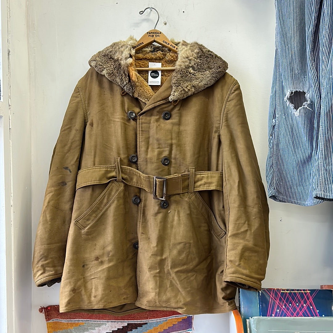 1940s Shearling Mackinaw Jacket 42/44 – Coffee and Clothing