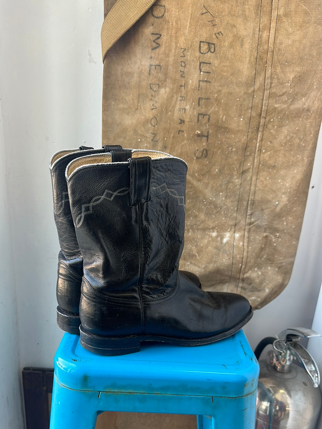 Justin Roper Boots - Black - Size 11 M 12.5 W