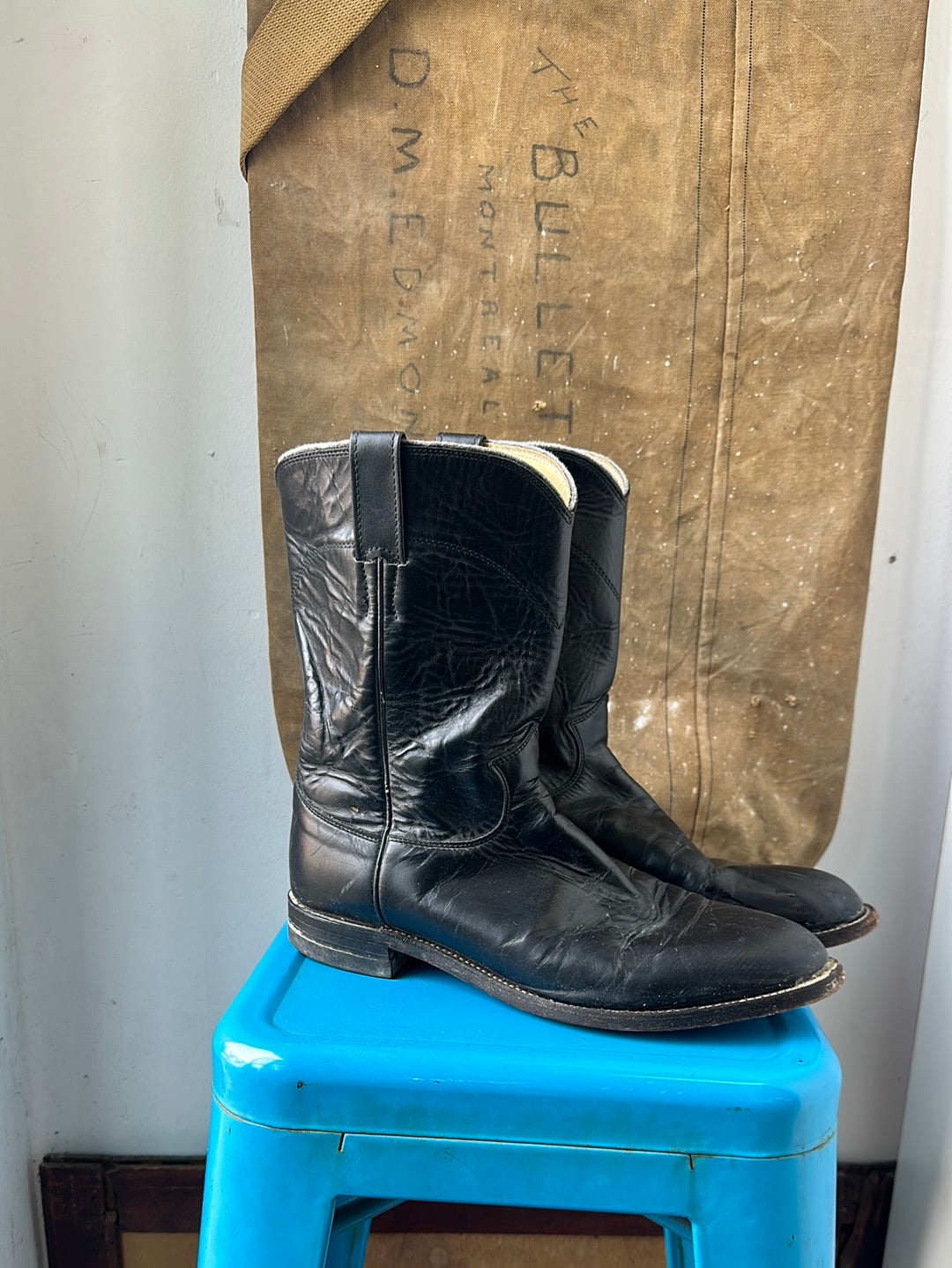 Justin Roper Boots - Black - Size 10.5 M 12 W