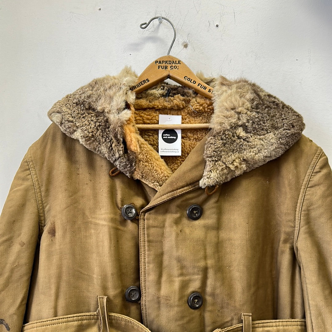 1940s Shearling Mackinaw Jacket - 42/44