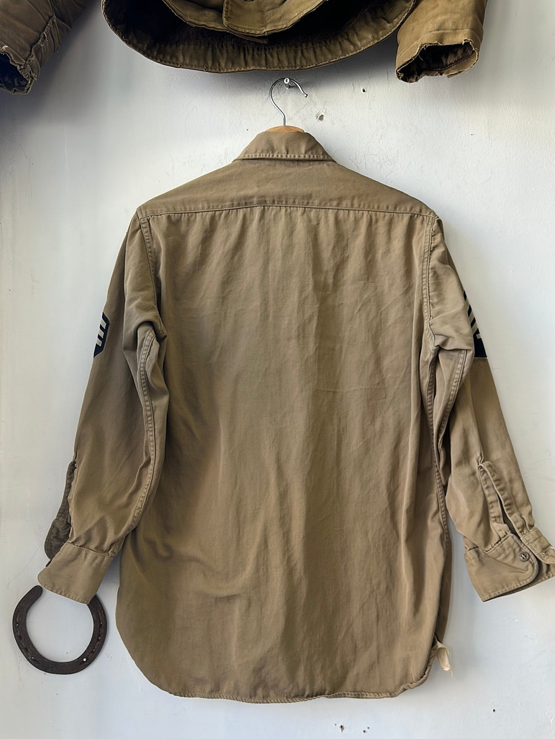 1940s Military Officers Patched Shirt