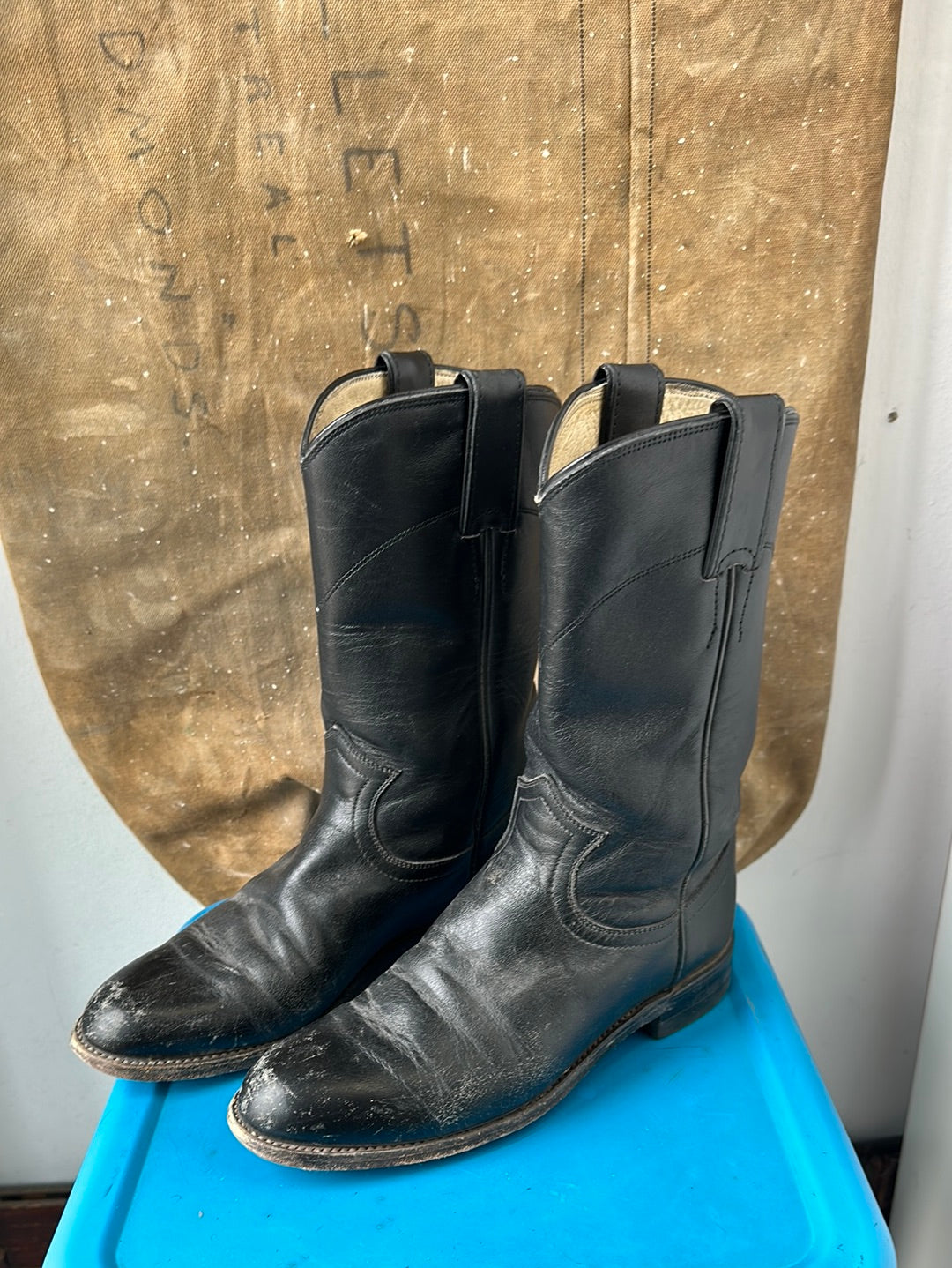 Justin Roper Boots - Black - Size 5.5/6 W
