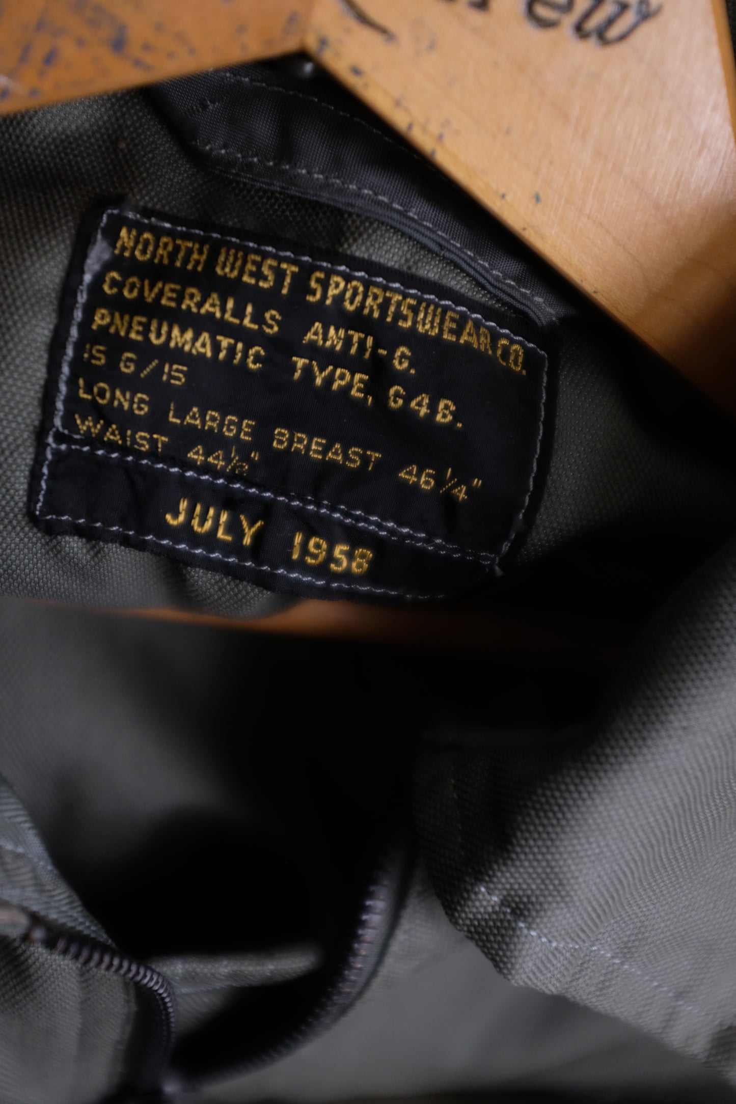1958 RCAF Anti Gravity G-4B Flight Coveralls