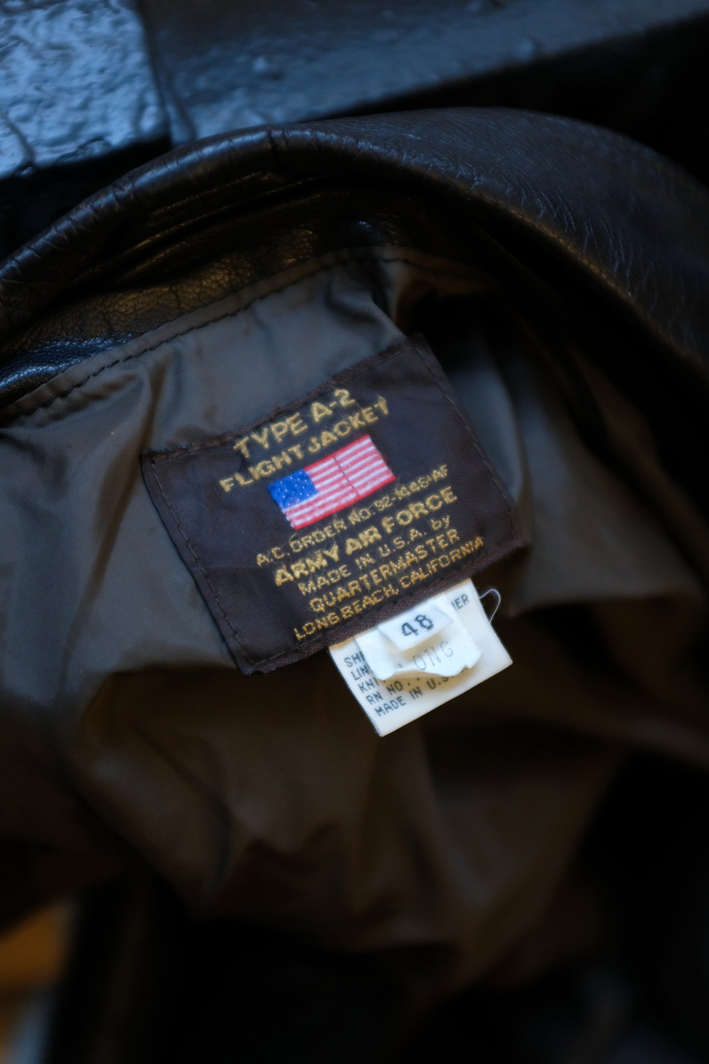 1992 A-2 Leather Flight Jacket