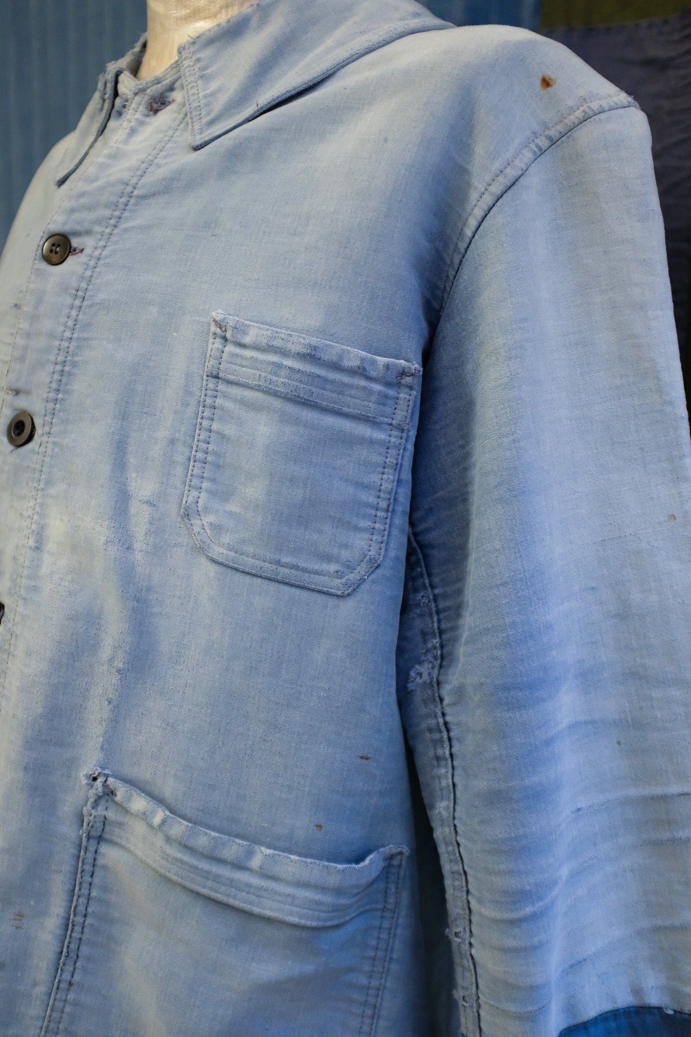 1940s French Moleskin Chore Coat