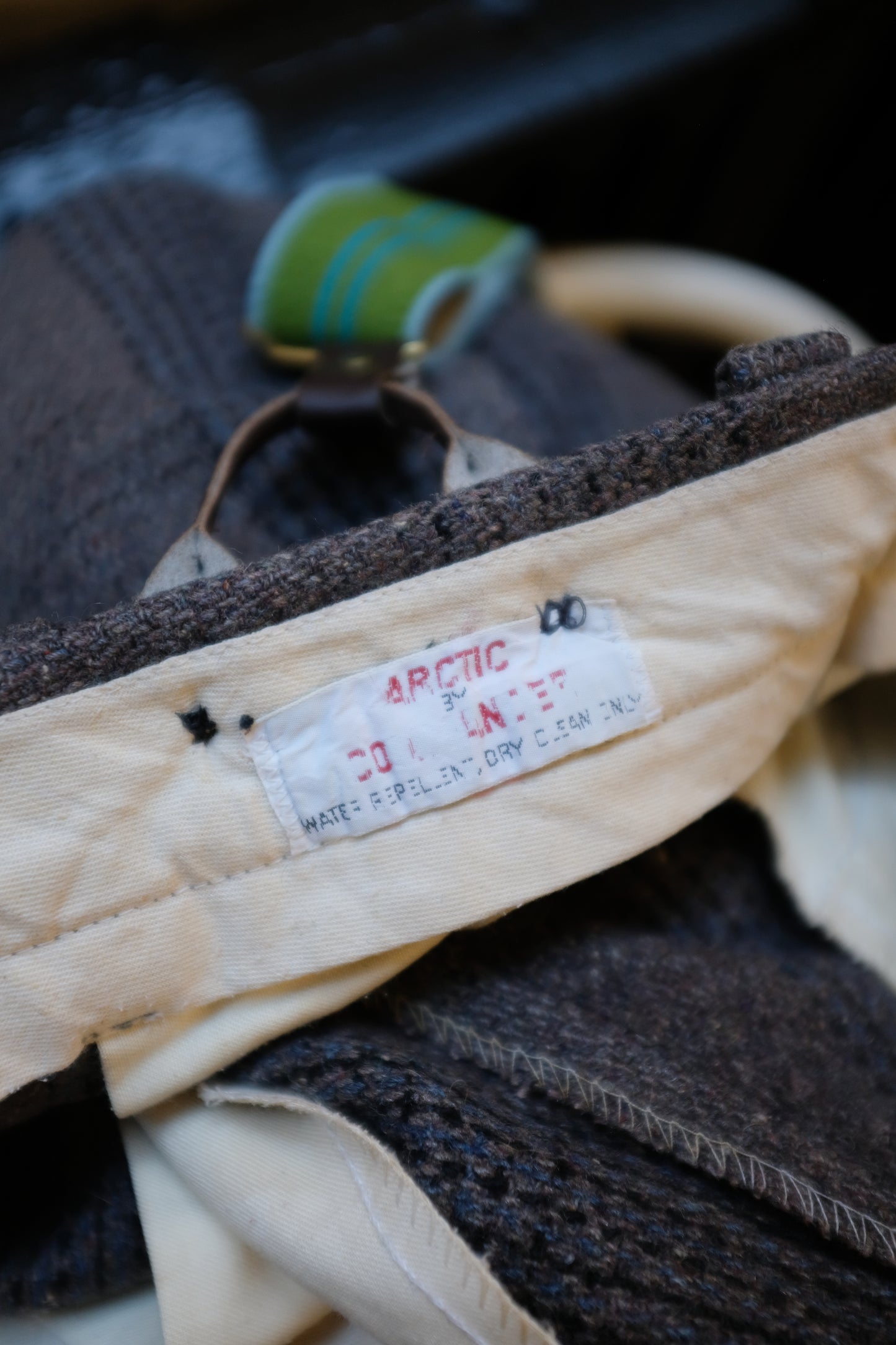 1940s Wool Plaid Trousers with Suspenders - Size 32