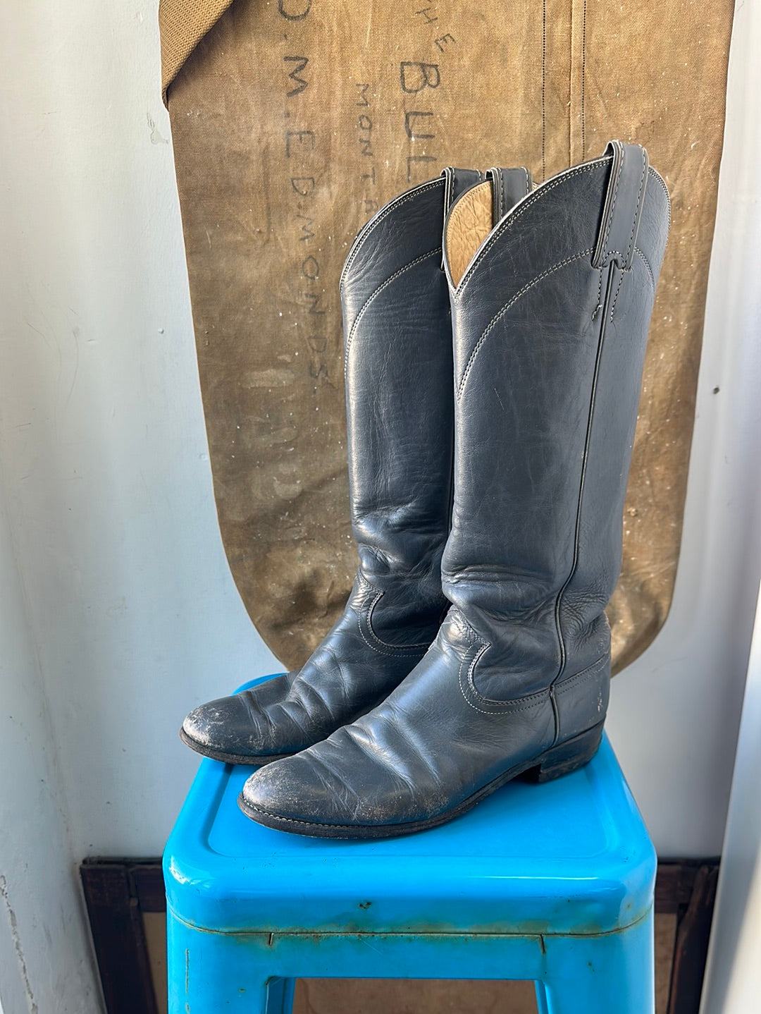 Justin Roper Boots Tall - Grey - Size 6 M 7.5 W