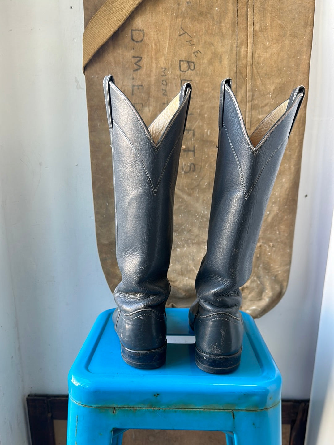 Justin Roper Boots Tall - Grey - Size 6 M 7.5 W