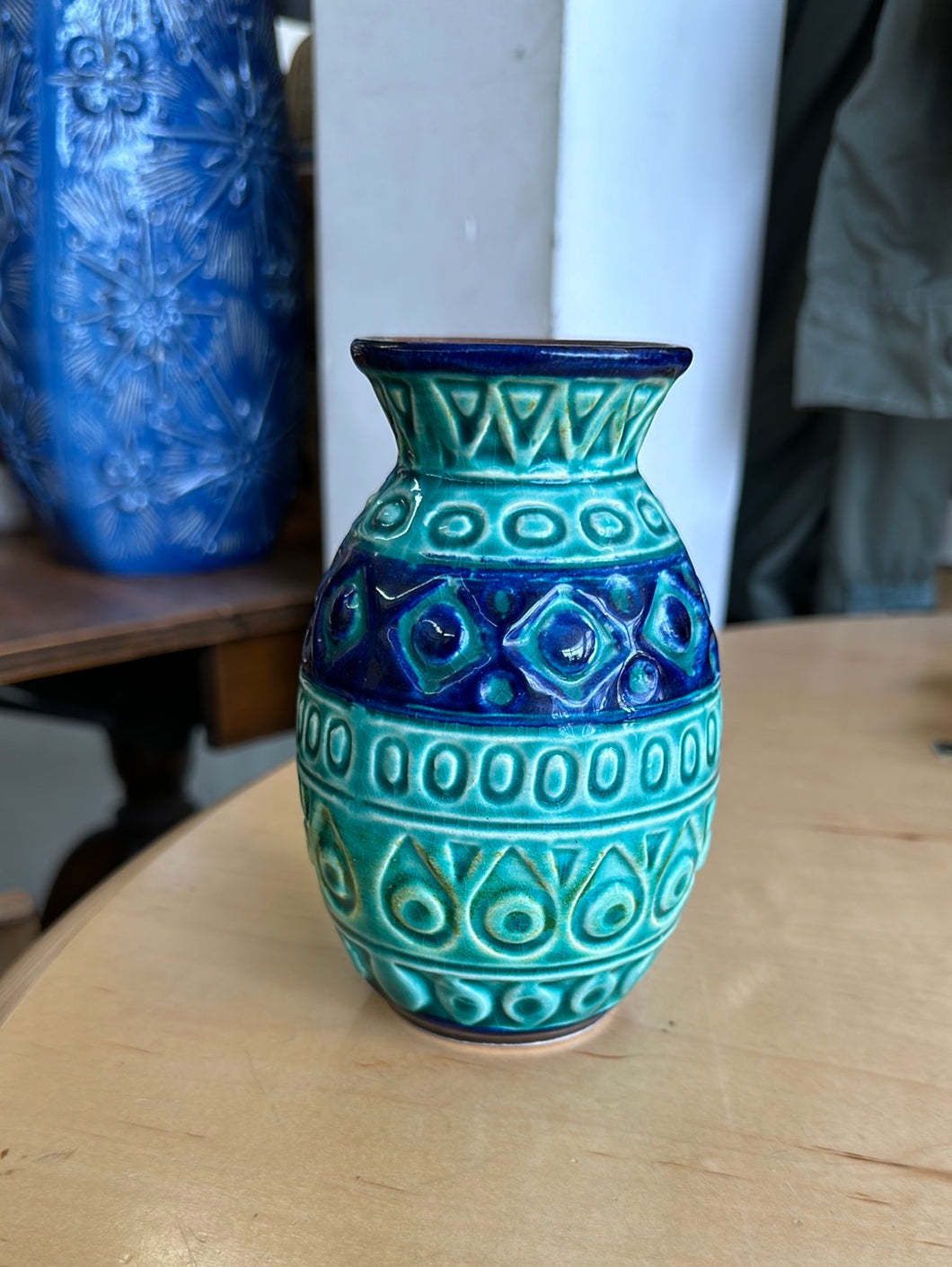 West German Vase - Blue