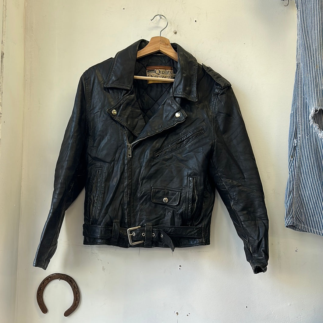 1970s Montgomery Ward Motorcycle Leather Jacket