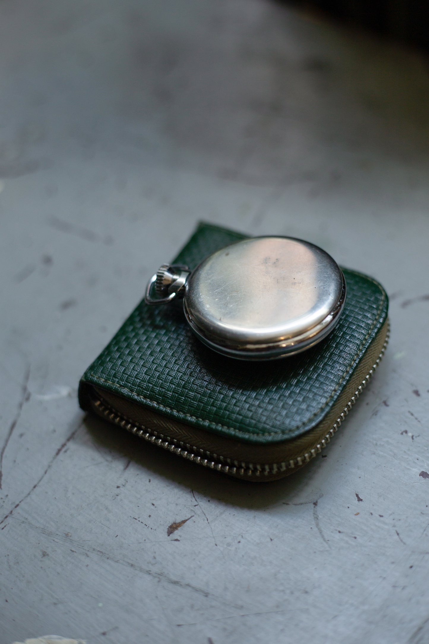 Smiths Pocket Watch/Travel Clock in Military Style Leather Travel Case