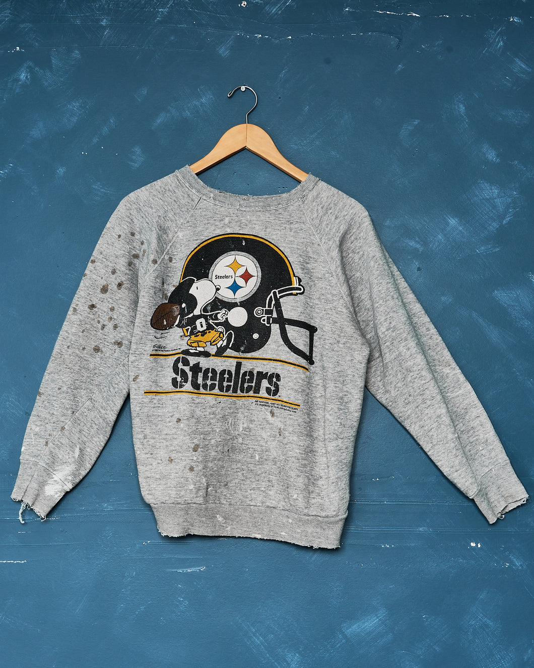 1980s Distressed Snoopy Steelers Crewneck