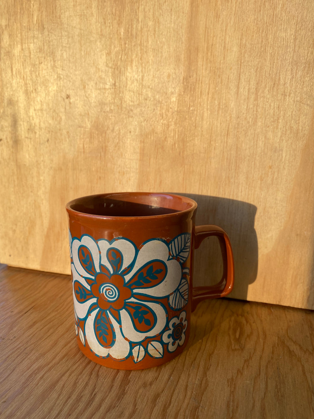 Brown Floral Mug