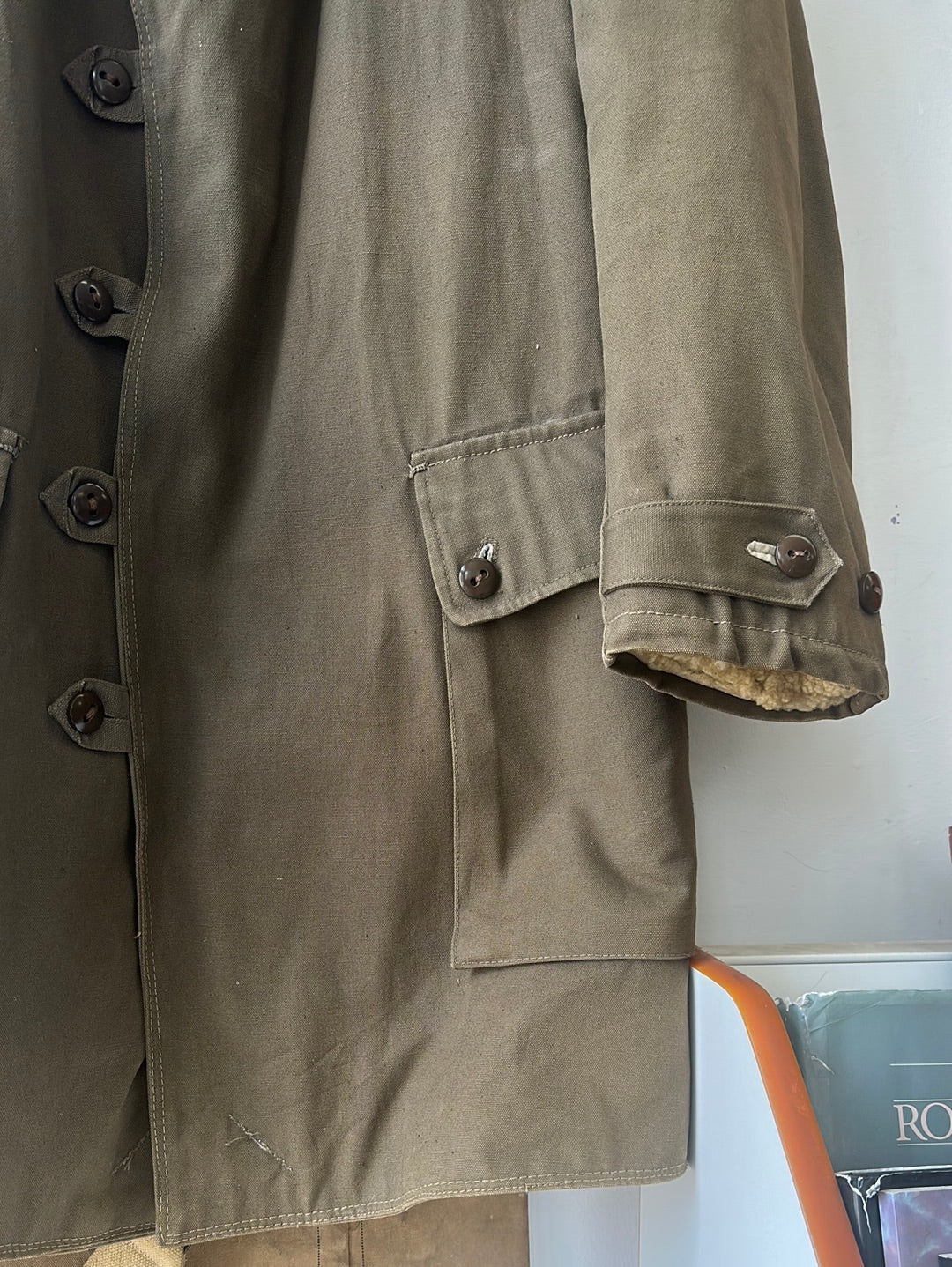 1940s Swedish Military M1909 Shearling Coat