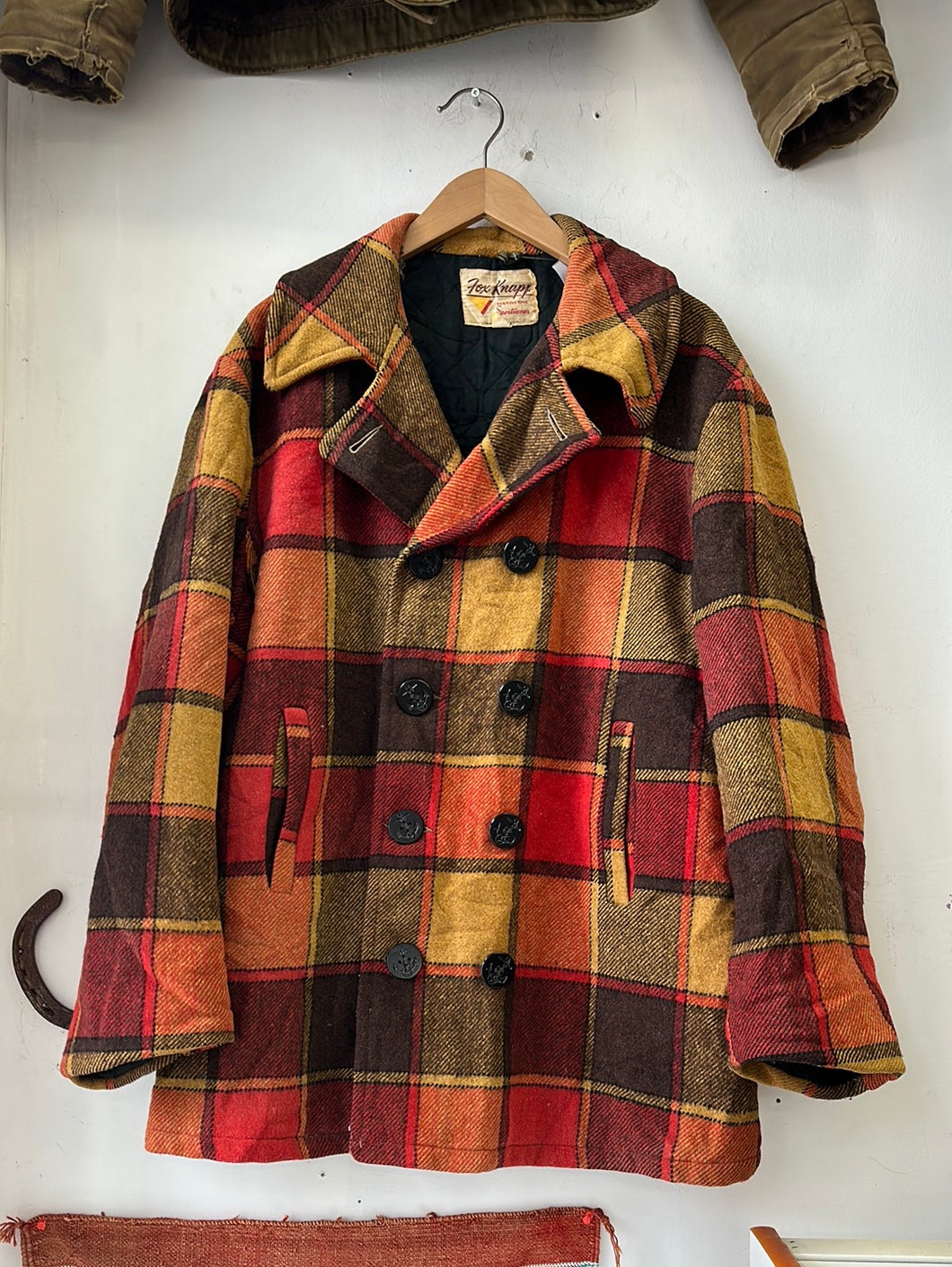 1960s/'70s Fox Knapp Plaid Pea Coat