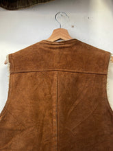 Load image into Gallery viewer, 1970s Brill Bros Suede Shearling Vest
