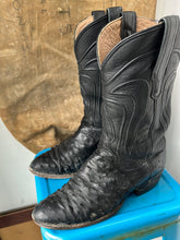 Load image into Gallery viewer, Tecovas Ostrich Cowboy Boots - Black - Size 9.5 M 11 W
