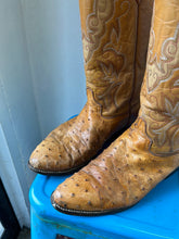Load image into Gallery viewer, McClintock Ostrich Cowboy Boots - Camel - Size 10.5 M 12 W
