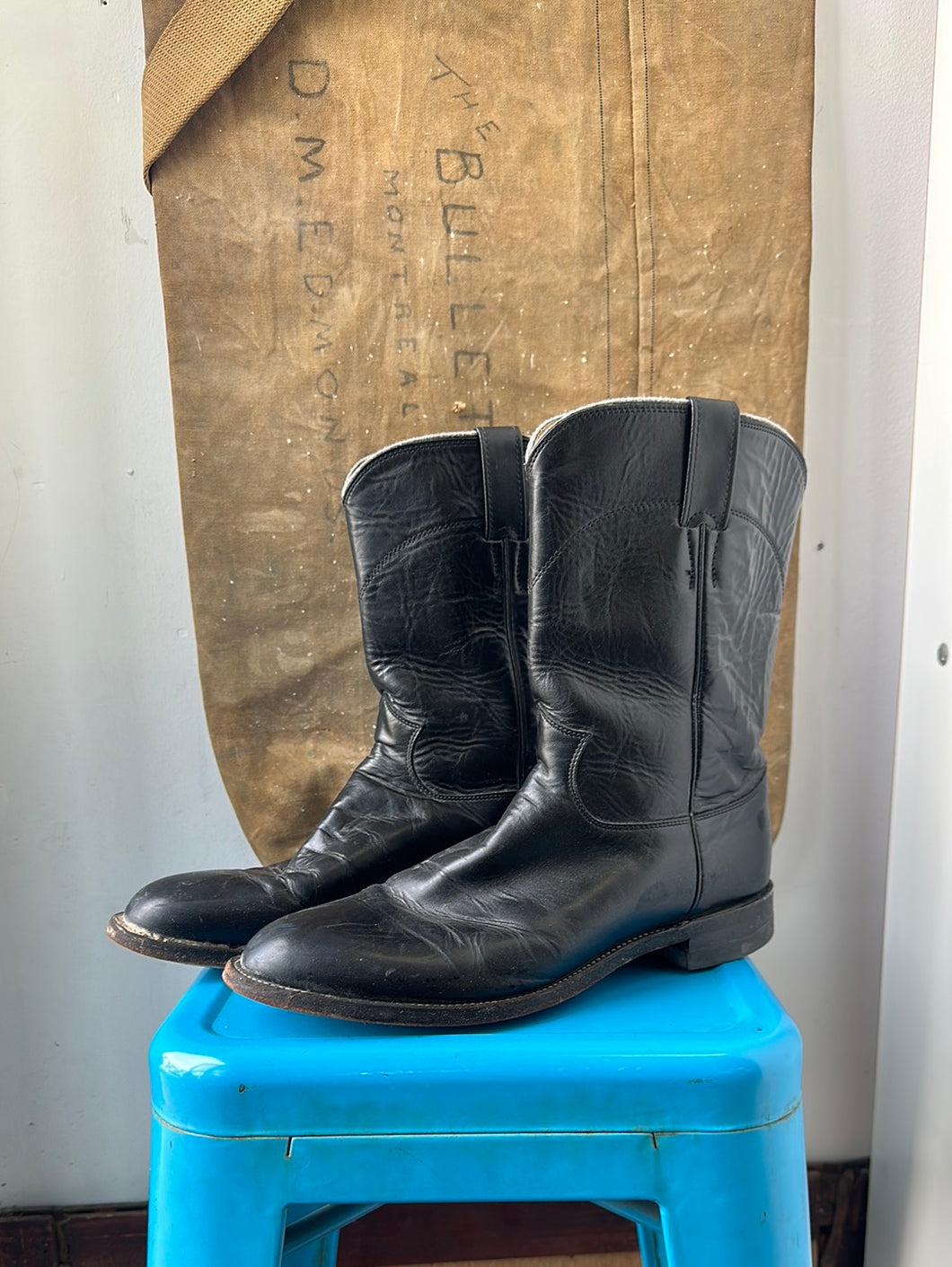 Justin Roper Boots - Black - Size 10.5 M 12 W