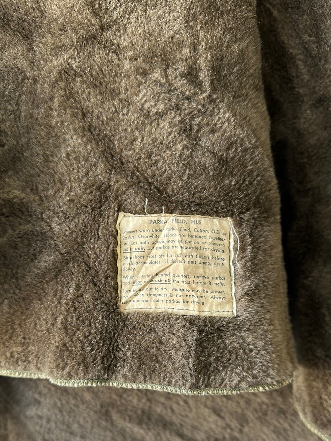 1940s M1943 Pile Liner w/ Coyote Fur Collar