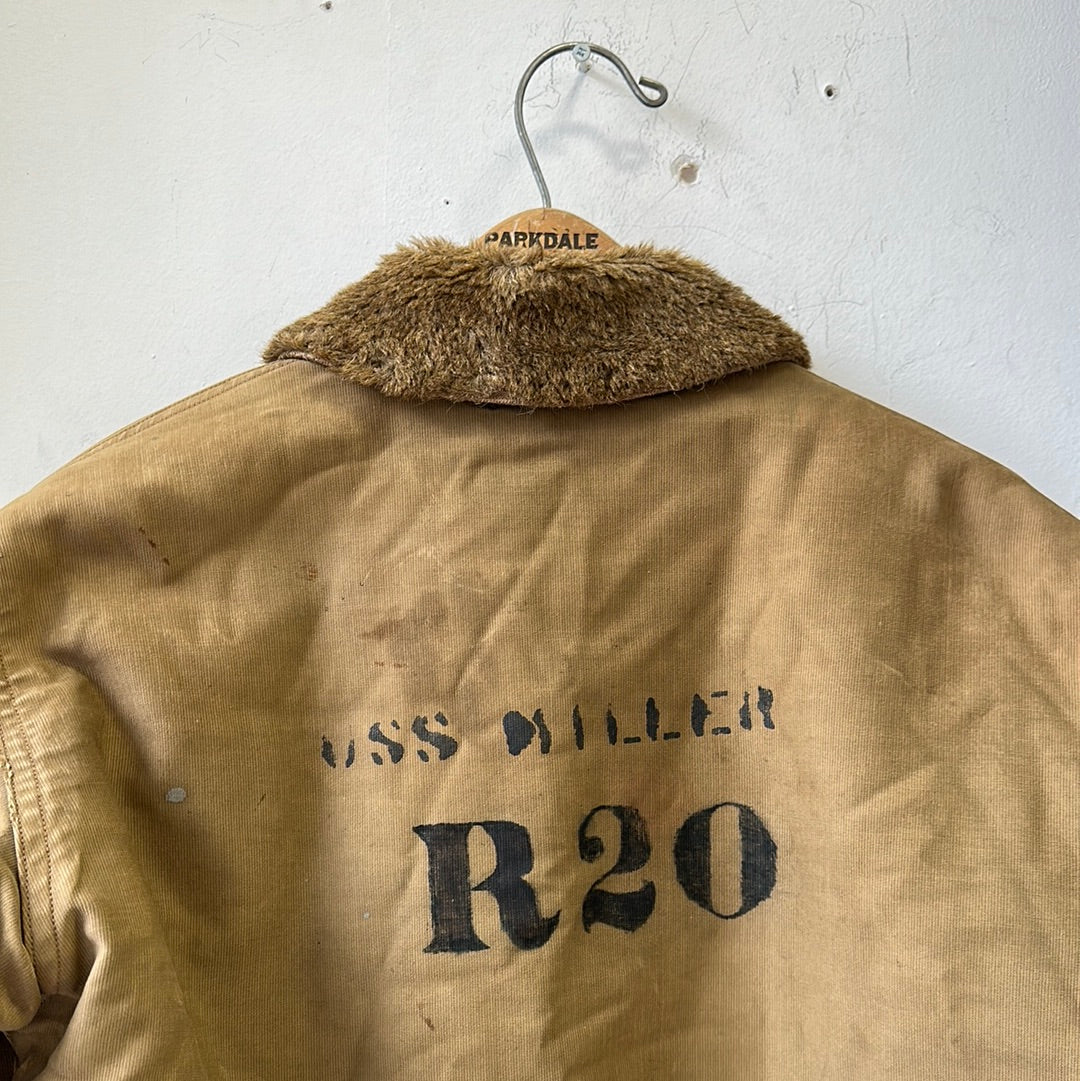 1950s US Navy N-1 Deck Jacket - 2nd Generation Size 38 “USS Miller”