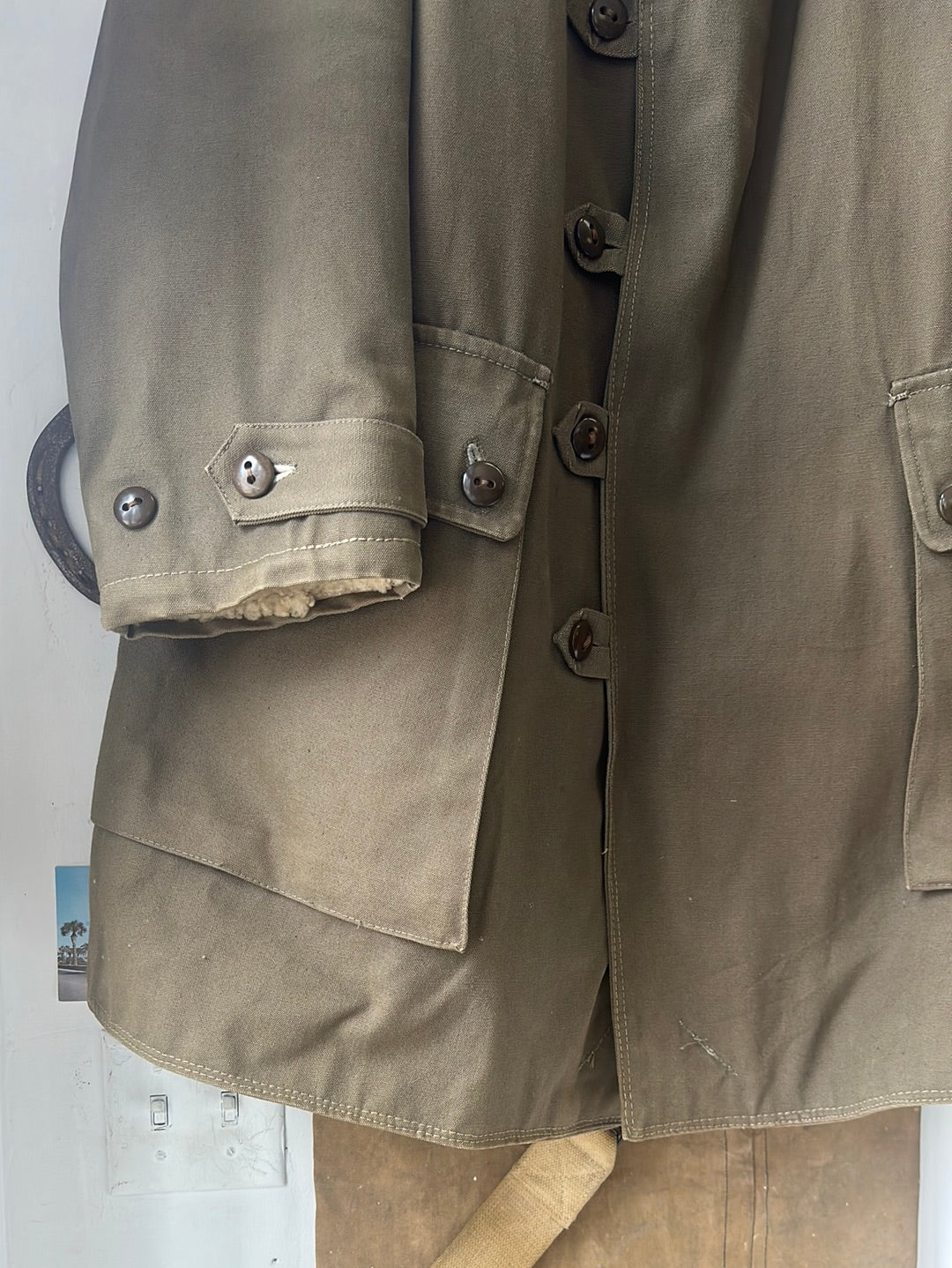1940s Swedish Military M1909 Shearling Coat