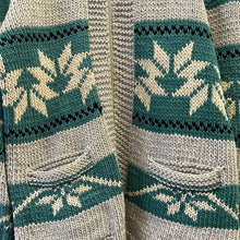 Load image into Gallery viewer, 1960s Flower Striped Cowichan Sweater
