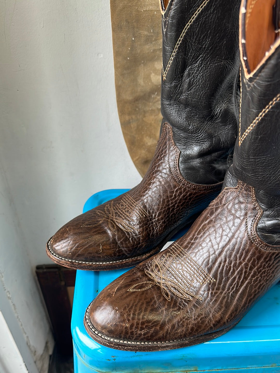 Wrangler Cowboy Boots - Brown/Black - Size 11.5 M