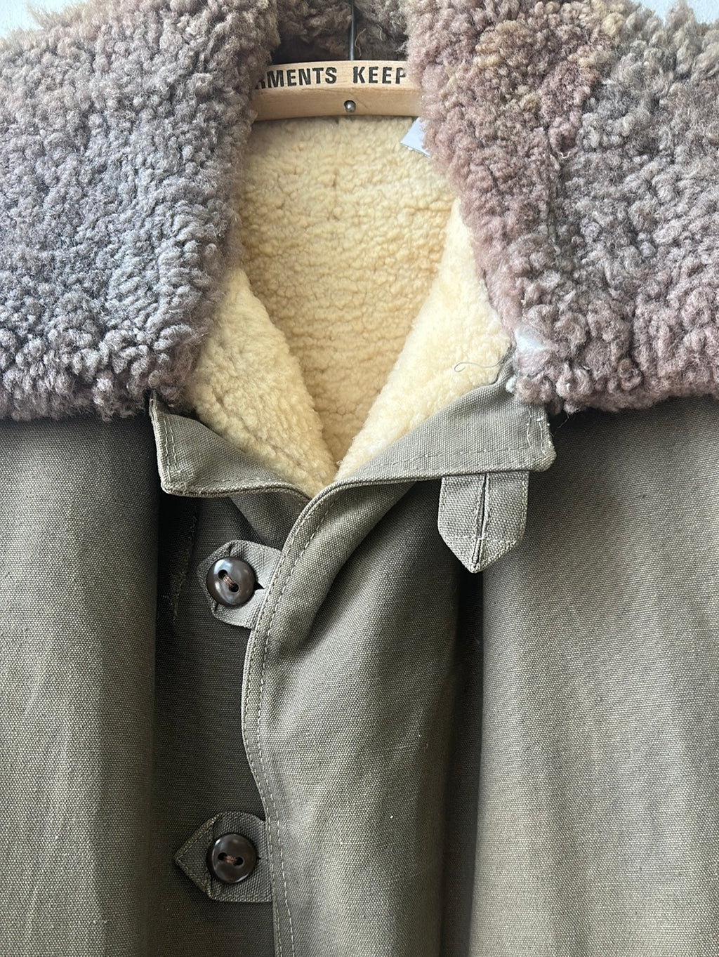1940s Swedish Military M1909 Shearling Coat