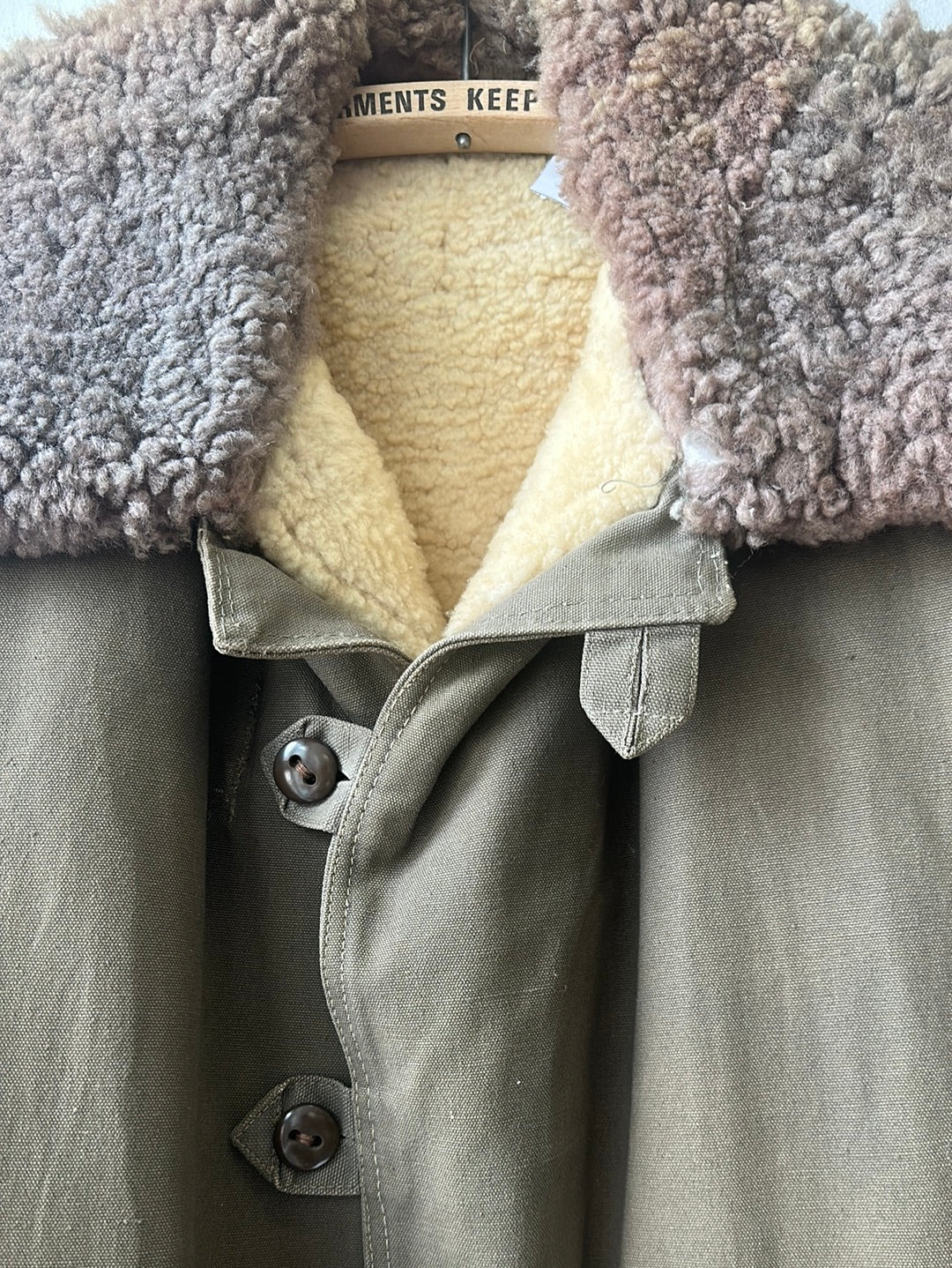 1940s Swedish Military M1909 Shearling Coat