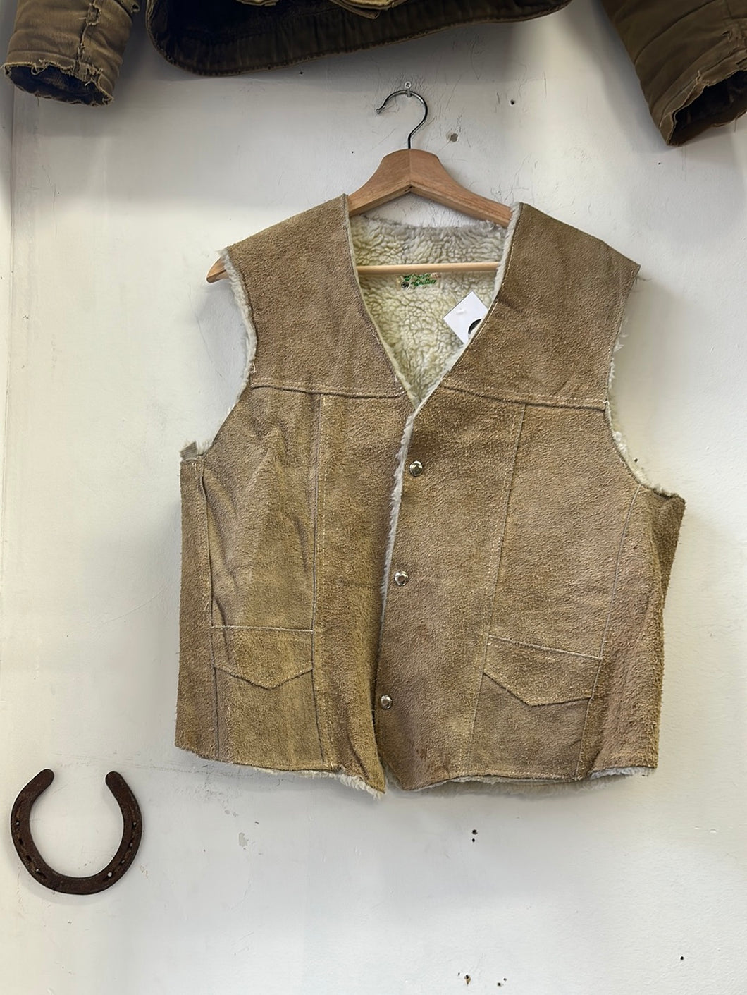 1970s Suede Shearling Vest