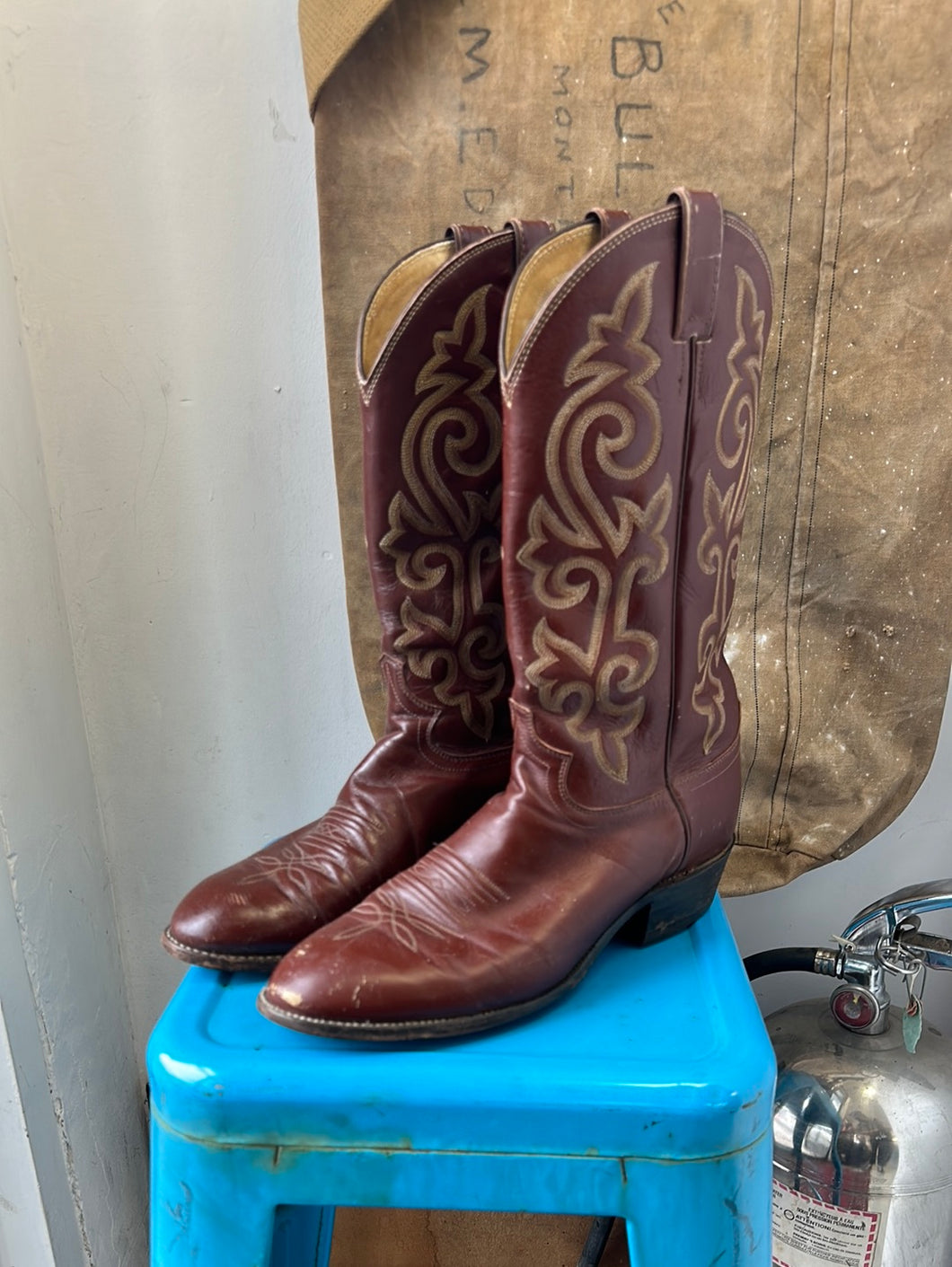 Justin Cowboy Boots - Red - Size 11 M 12.5 W
