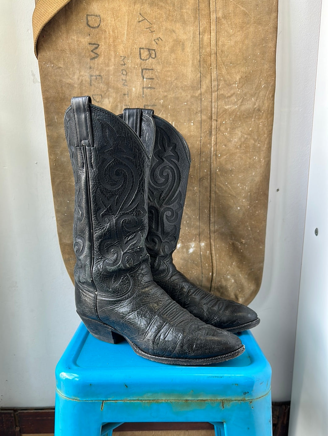 Justin Cowboy Boots - Black - Size 8 M 9.5 W