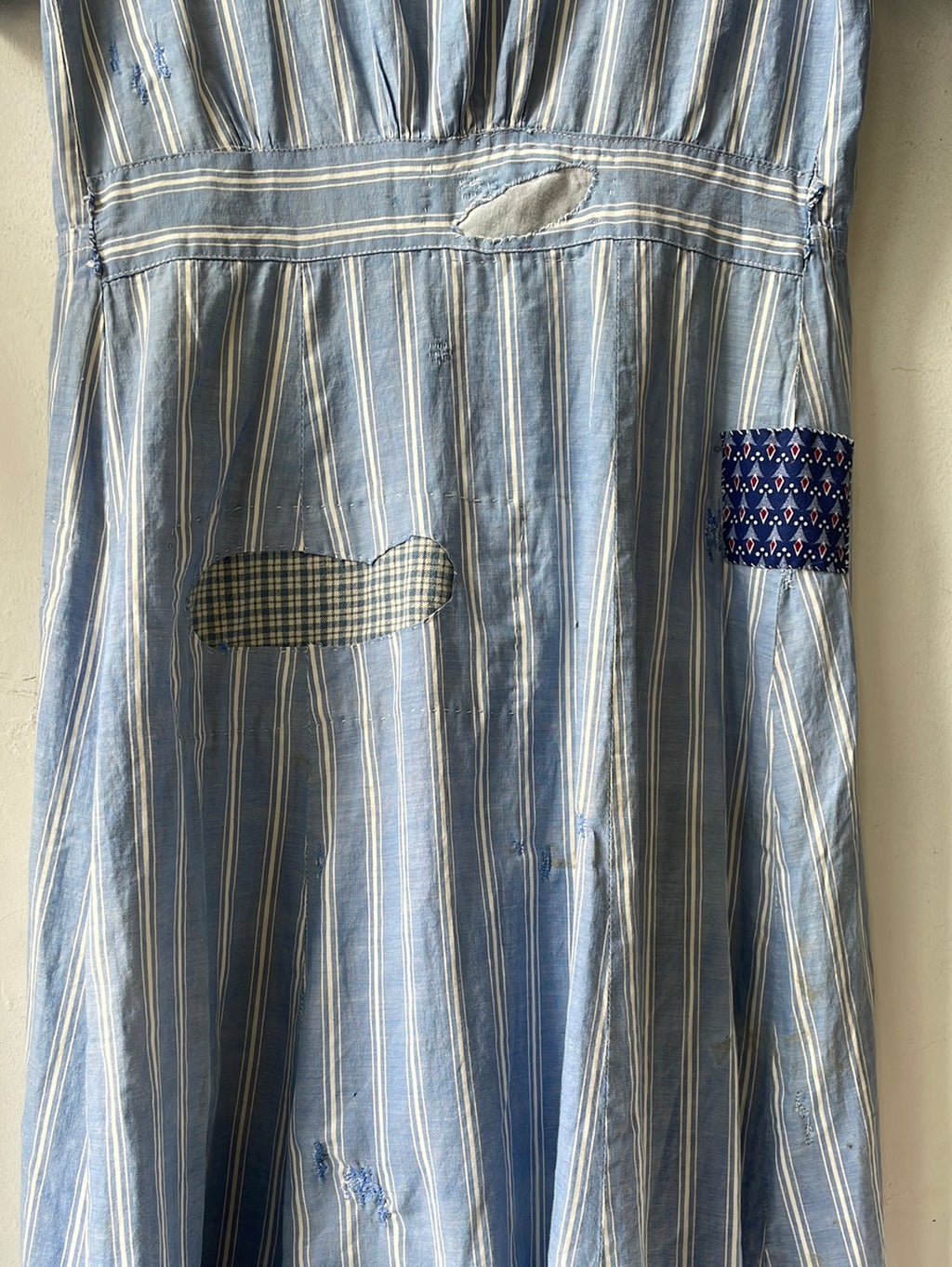 1930s/40s Mended Striped Dress