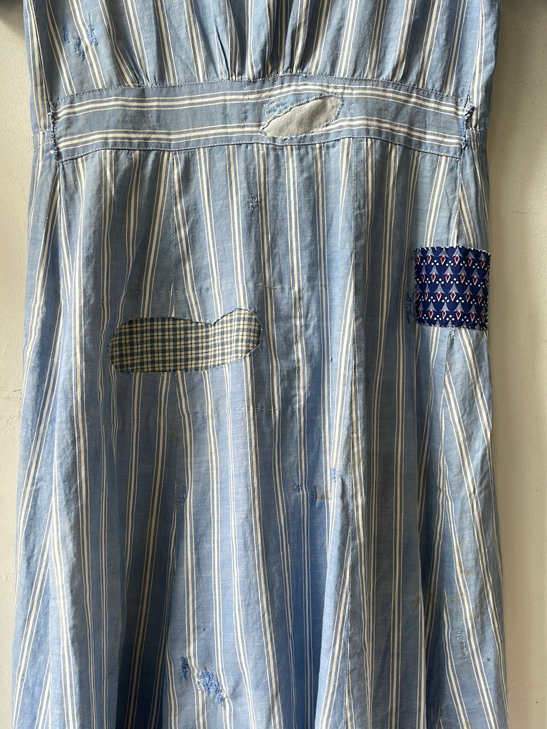 1930s/40s Mended Striped Dress