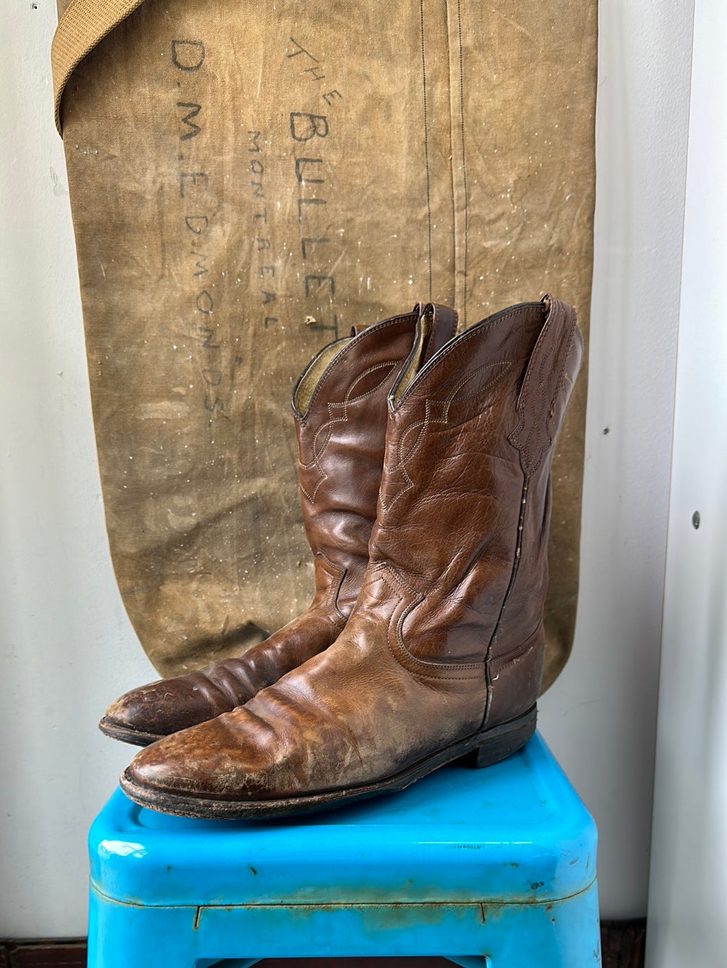 Justin Cowboy Boots - Brown - Size 10.5 M - 12 W