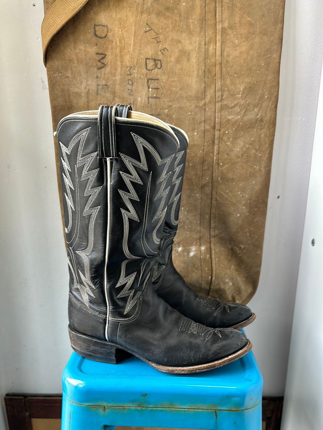 Rusty Franklin Cowboy Boots - Tall Black - Size 11 M