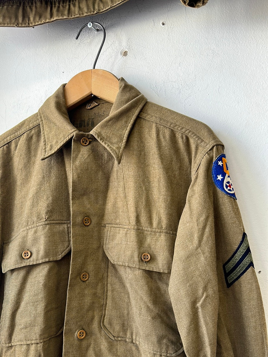 1940s Military Uniform Wool Shirt