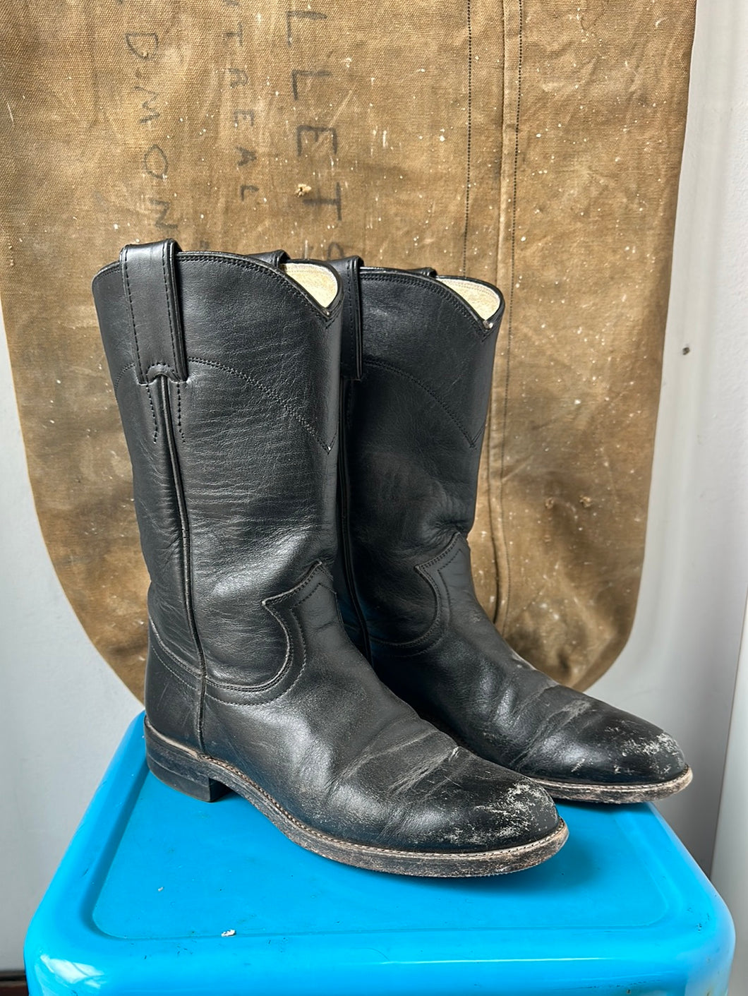 Justin Roper Boots - Black - Size 5.5/6 W
