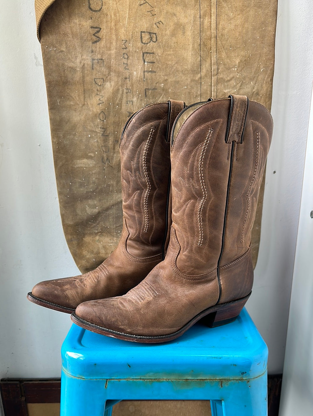 Boulet Cowboy Boots - Brown - Size 9 M 10.5 W