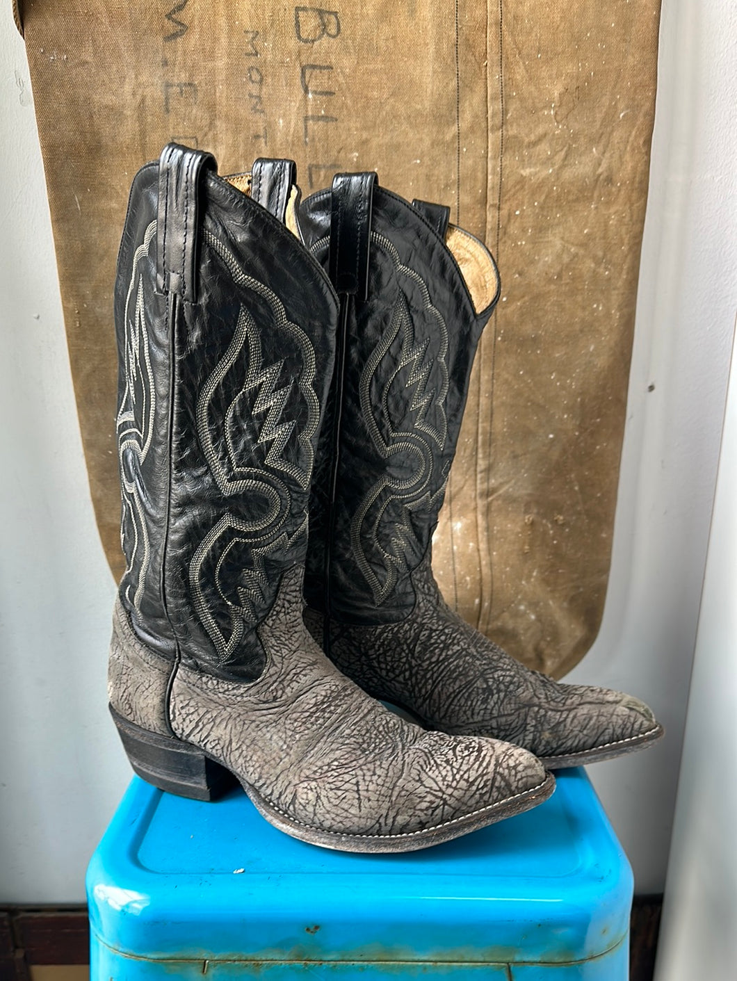 Tony Lama Cowboy Boots - Tall Black - Size 8.5 M 10 W
