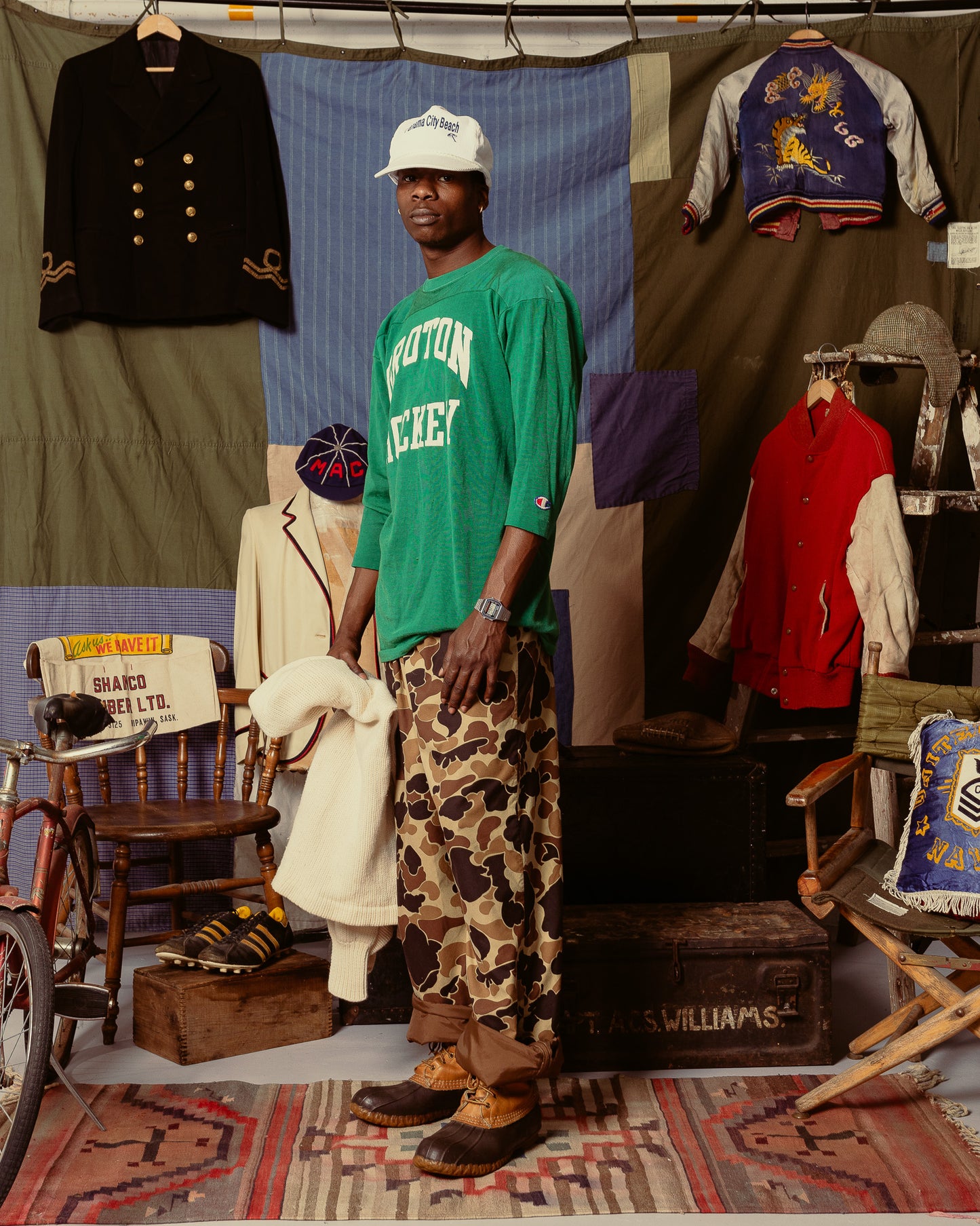 1980s Camo Drawstring Rain Pants