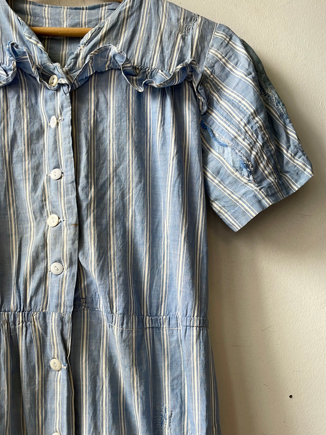 1930s/40s Mended Striped Dress