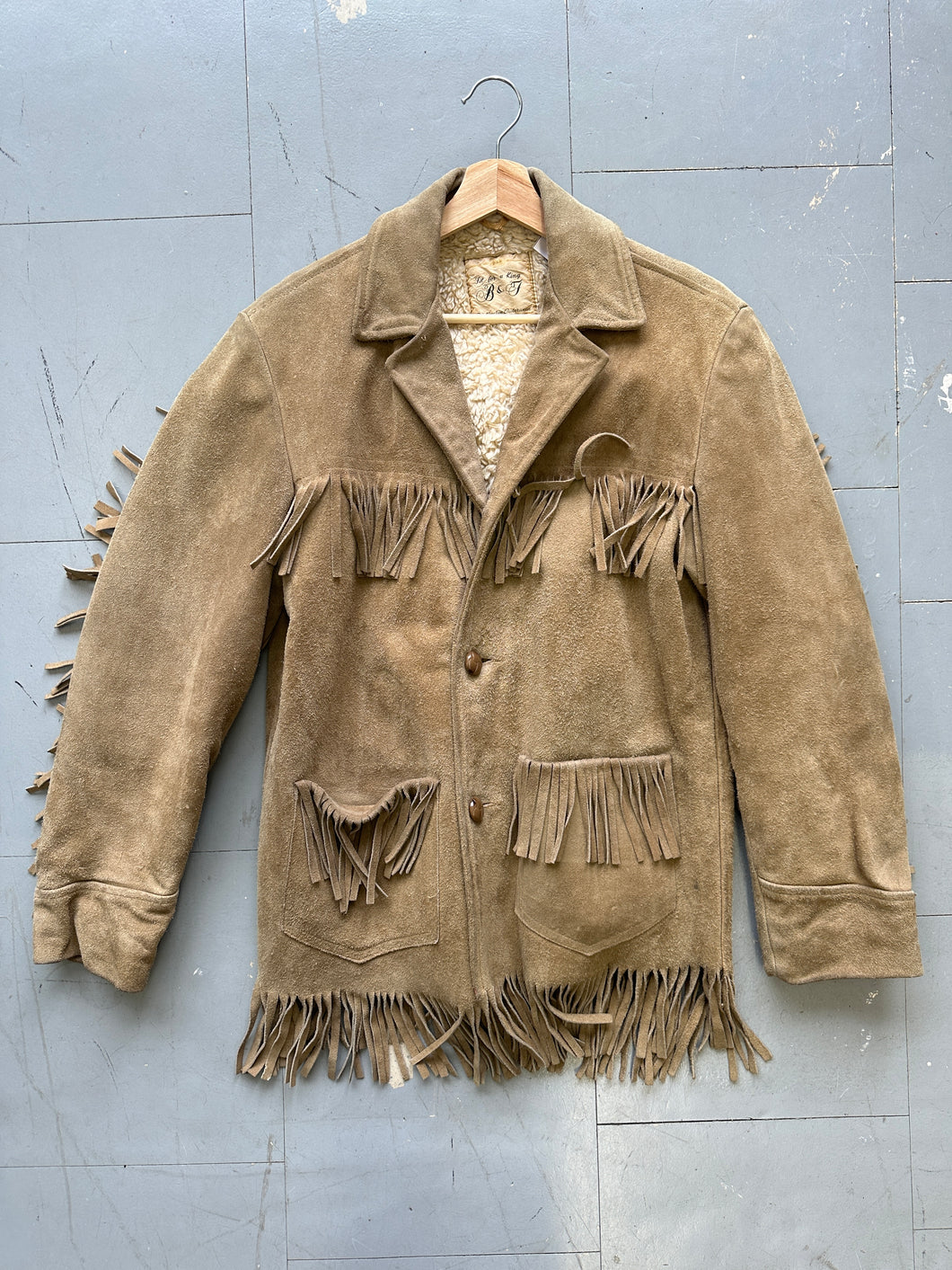 1960s Shearling Lined Fringe Jacket