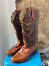 Load image into Gallery viewer, Unbranded Lizard Cowboy Boots - Brown - Size 9 M 10.5 W
