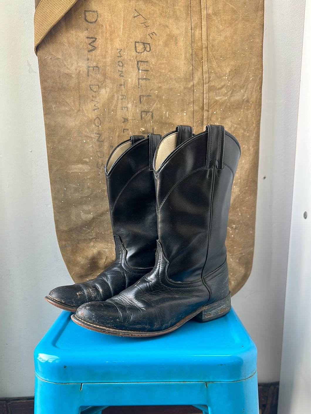 Laredo Roper Boots - Black - Size 7 M 8.5 W