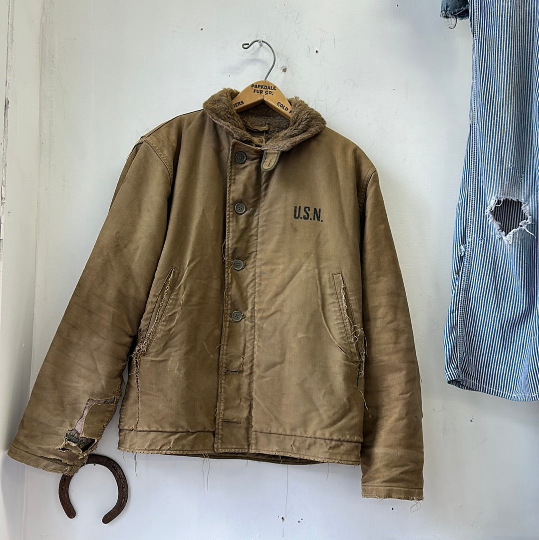 1950s US Navy N-1 Deck Jacket - 2nd Generation Size 38 “USS Miller”
